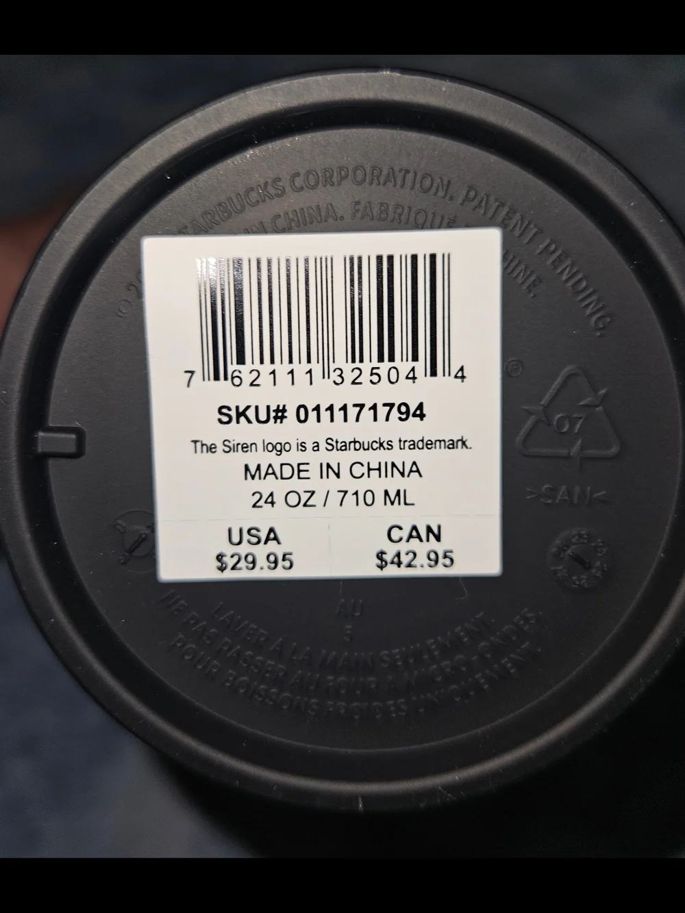 Starbucks Matte Black Geometric Tumbler with Lid and Straw